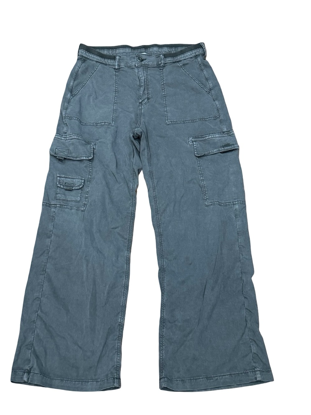 American Eagle Outfitters Wide-Leg Cargo Pants in Charcoal Gray - Picture 4 of 13